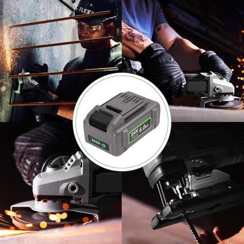 24V Battery for Flex Tools: 6Ah 24 Volt Lithium Battery Replacement for Flex Power Tool Lithium-ion FX0111 FX0121 FX0221 FX0311 FX0331 FX0341
