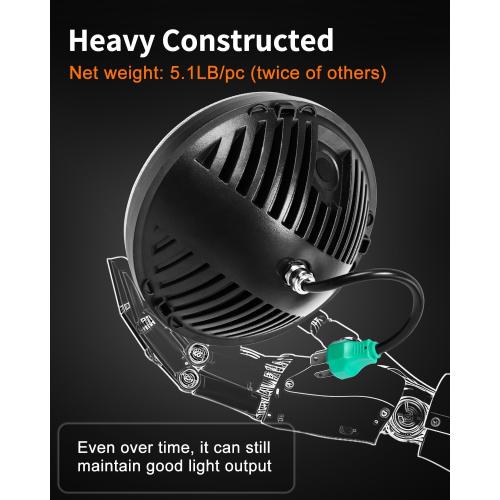 UNI-SHINE 2PCS 7-Inch LED Headlights - DOT Approved, Hi/Lo Beam, Compatible with Jeep Wrangler, Chevy, and Miata - Plug and Play