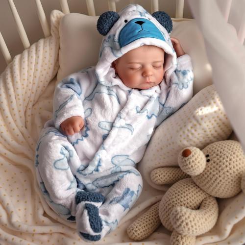 BABESIDE 20 Inch Reborn Baby Doll Boy, Full Vinyl Realistic Newborn | Poseable Full Vinyl Body, Hand-Painted Newborn Details, Clothes and Accessories and Gifts, Kids Ages 3
