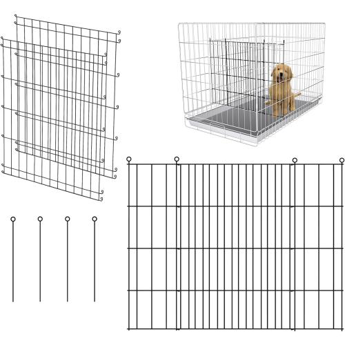 Dog Crate Divider Panel - 2 Pack Black Metal, Compatible with 42-48 & Other Crate Sizes, 27.95 H x Adjustable Width 19.96-36.61(Dog Crate NOT Included)