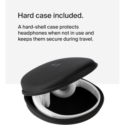 Belkin SoundForm Mini Kids Wireless Headphones w/Built-in Microphone, 30H of Playback Time, Fun Stickers, & Case - Over-Ear Headsets for Online Learning, School, iPhone, iPad, Galaxy, & More - White