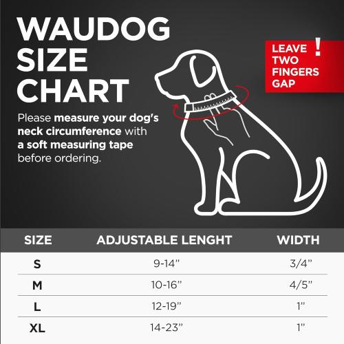 WAUDOG Waterproof Dog Collar - Adjustable Dog Collar for Large Dogs, Small and Medium Dogs - Breakaway Dog Collar Waterproof with Plastic Buckle and QR Dog Tag - Boy & Girl Dog Collars (Black)