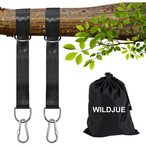 Tree Swing Hanging Straps Kit Holds 2000 lbs,5ft Extra Long Straps Strap with Safer Lock Snap Carabiner Hooks Perfect for Tree Swing & Hammocks, Carry Pouch Easy Fast Installation (5 ft)