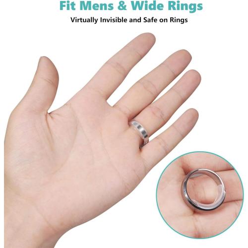 Feramox Ring Size Adjuster for Loose Rings, Invisible Clip-on Guards(8 pcs) | Stops Slipping, Patented Clear Clip-on Sizers in 8 Sizes, Fit Band Width 1mm-10mm, Invisible & Comfortable for Daily Wear
