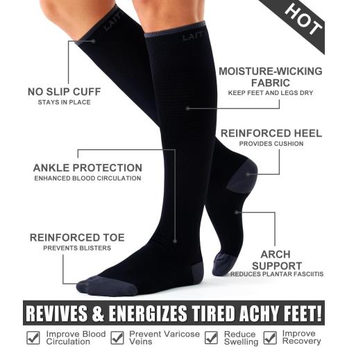 3 Pack Medical Compression Sock-Compression Sock For Women and Men Circulation -Best for Running,Nursing,Athletic Sports