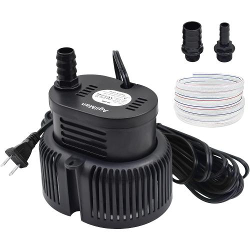 AgiiMan 850GPH Pool Cover Pump, Submersible Sump Pump above Ground | 16FT Drain Hose, 25FT Power Cord, 3 Adapters, Compact Design, Fast Water Removal for Pool Covers and Above Ground Pools