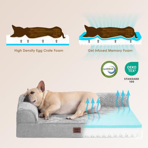 EHEYCIGA Orthopedic Dog Bed medium Size Dogs, Memory Foam Dog Bed with Washable Removable Cover, Waterproof Pet Sofa Couch for Crate with Nonskid Bottom,