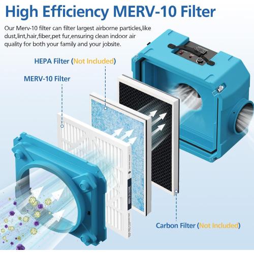10 Pack MERV-10 Filter Replacement, Compatible with AlorAir CleanShield HEPA 550 and Abestorm HEPA 550 Air Scrubber Only – Not for Other 550 Models, Filter Size 14.8L x 13.7W x 0.8H