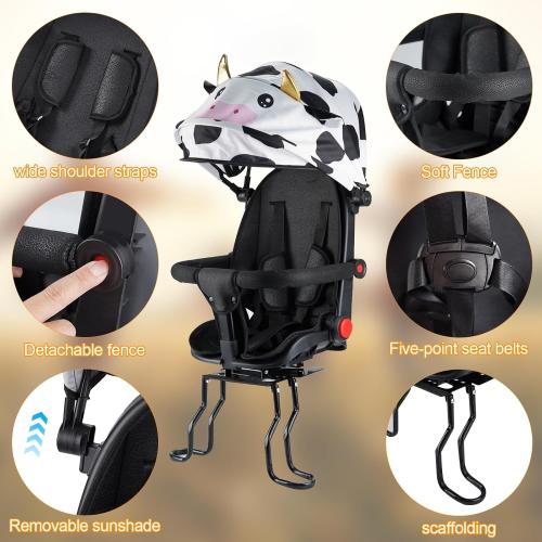 2025 New Rear Child Bike Seat,Rear Mounted Kids Bike Seats,Back Mount Child Seat with Back Rest Armrest Foot Pedals,Fits All Bicycle Rear Frames,Aged1-3 Years Old