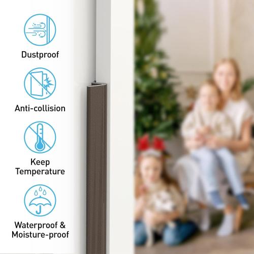 21 Ft Foam Door Weather Stripping,Soundproof Kerf Door Seal Strip - 3 PCS x 86 Inch Q Foam V-Shaped Door Frame Weather Stripping Seal,Card Slot Installation Seals Large Gap (Brown)