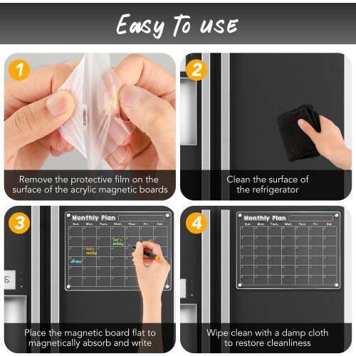 DIYMAG Magnetic Calendar, Large Fridge Magnets for Whiteboard 3P Dry Erase
