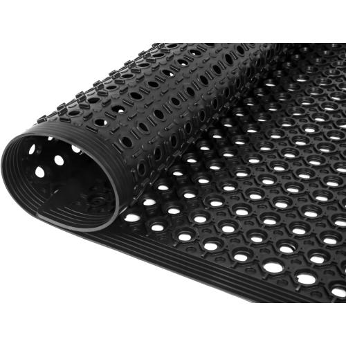 Rubber Floor Mat, Non-Slip Rubber Floor Mat Heavy Duty Mats for Outdoor Restaurant Kitchen Bar (Black)