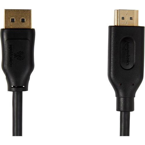 Amazon Basics DisplayPort to HDMI Display Cable, Uni-Directional, 4k@30Hz, 1920x1200, 1080p, Gold-Plated Plugs, 10 Foot, Black