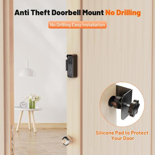 Blink Doorbell Mount, Anti-Theft Doorbell Mount for Blink Video Doorbell 1st Gen & 2nd Gen, No Block Sensor & Night Vision, Doorbell Camera Mount Bracket with Rain Cover