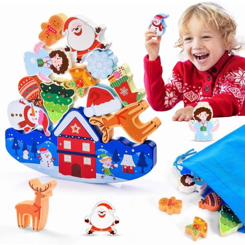 Stacking Toys for Kids 3-10: Boys Wooden Blocks Toy Birthday Gifts for 4 5 6 7 8 9 10 Year Old Kids Girls Toy Balance Competition Game for Kid Ages 5-7 Party Favors