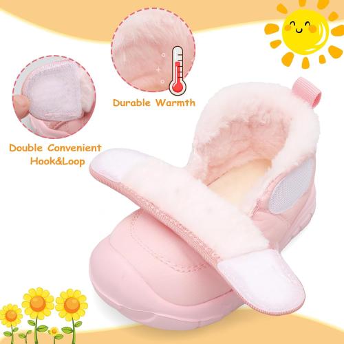 LeIsfIt Toddler Boots Girls Boys Wide Winter Boots Cozy Fleece Winter Shoes Indoor Outdoor Warm Shoes size 21 Europe 5.5 us