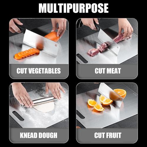 Titanium Cutting Board - 2025 New Upgrade 100% Pure Titanium Cutting Boards for Kitchen Double Sided Non Toxic Titanware Cutting Board,Hygiene Durable Dishwasher Safe Chopping Board (18L x 12W)