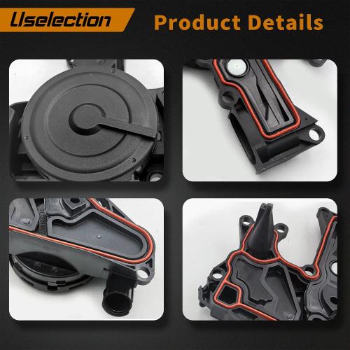 06H103495AB PCV Valve Engine Crankcase Vent Oil Separator Breather Hose 3-Piece Compatible for Audi A3 A4 A5 Q5 TT VW Beetle CC Jetta Passat Tiguan 1.8 2.0 TSI 06H103495B 06H103495A 06H103495AH