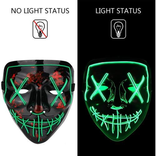 Poptrend Halloween Mask LED Light up Masks for Festival Cosplay Halloween Costume Masquerade Parties,Carnival,Gifts