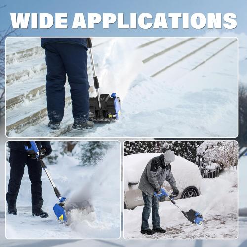 Cordless Snow Shovel, 20V 12-Inch Electric Snow Blower, Electric Snow Shovel with Directional Plate and LED Light, Snow Blowers for Driveways, Sidewalks(1x4.0Ah Battery, Charger and Cover Included)