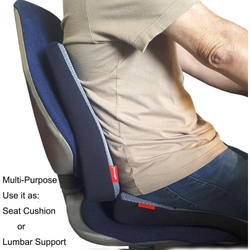 Yupbizauto Breathable Ergonomic Wedge Car Seat Cushion & Office Chair Support Comfortable Pressure-Relief Pad for Back & Tailbone Pain Ideal for Long Sitting, Posture Corrector Mesh Grey Firm