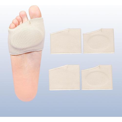 2 Pairs Metatarsal Pads with Gel Pad for Women and Men, Foot Pads for Ball Pain Relief, Morton's Neuroma, Metatarsalgia Support(Beige,Medium)