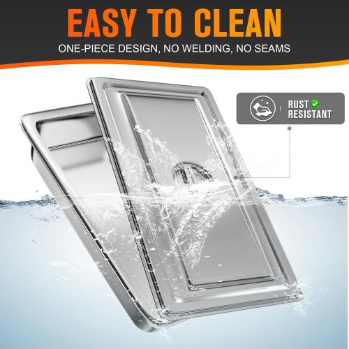 20.8 L x 13 W Hotel Pan, Full Size Steam Table Pan 2.5 Deep Stainless Steel With Lid 20.8 L x 13 W Anti-Jam Buffet Commercial (4 Pack)