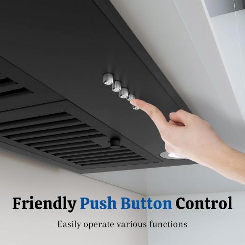 FIREGAS Black Range Hood Insert 30 Inch, 600 CFM Ducted/Ductless Convertible Built-in Kitchen Vent Hood, Stainless Steel Stove Hood with 3 Speed Exhaust Fan & Baffle Filters