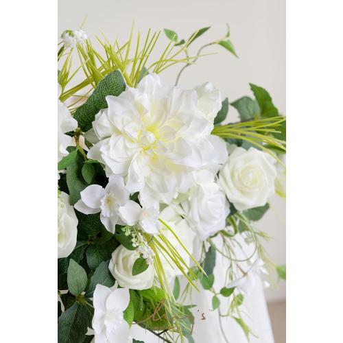 Ling's moment 2PCS White Sage Arch Flowers Artificial Floral Swags Wedding Centerpieces Faux Flower Garland Greenery Arrangements for Table Backdrop Easel Wall Entryway Outdoor Board