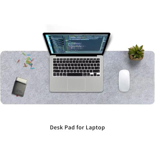 DawnTrees Felt Desk Pad,Keyboard Mat (35.5x12Inches),Large Felt Mouse Pad,Computer Desk Mat XL,Desk Protector for Office (Light Gray)