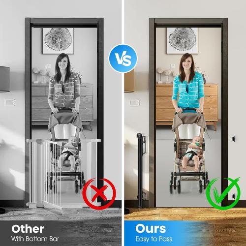 Retractable Safety Baby Gate or Mesh Dog Gate,Durable Portable Mesh Retractable Gate,Easy to Use for Stairs, Doorways, Hallways, Indoor, Outdoor, 33.5 Tall, Up to 45 Wide, Black