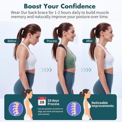 Posture Corrector for Women and Men – Adjustable Back Brace for Posture Support, Upper Back, Clavicle and Shoulder Support, Comfortable and Breathable Back Straightener for Pain Relief,Large