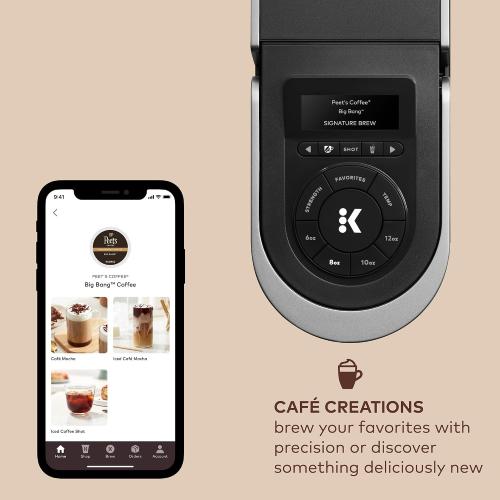 Keurig K-Café SMART Single Serve Coffee Maker with WiFi Compatibility, Latte and Cappuccino Machine with Built-In Frother, 6 Brew Sizes, Black (missing parts)