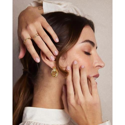 Chunky Small Knot Earrings Gold Silver Geometric Earrings for Women Dainty Gold and Silver Plated Dangle Drop Earrings Hypoallergenic and Lightweight Fashion Trendy Jewelry Gifts