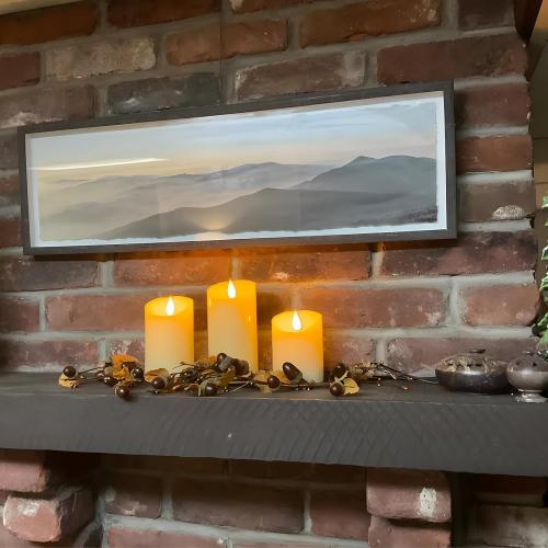 Lezonic Rechargeable Flickering Flameless Candles Battery Operated with Remote and Timer, Pack of 2(D 3'' X H 4''5''6'') Long Lasting Ivory White Real Wax LED USB Pillar Candles