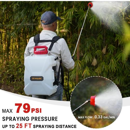 3Gallon Lawn Garden Sprayer Compatible with Milwaukee 18V Battery(Tool Only), Backpack Pump Sprayer, Translucent Water Tank, Adjustable Pressure, for Spraying Plants, Watering, Weeds, Cleaning
