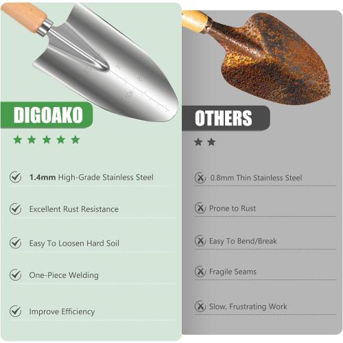 Garden Tools Set 10-Piece, Heavy Duty Stainless Steel Garden Hand Tools with Floral Tote Bag - Rust-Proof Garden Tools for Gardening, Gardening Gifts for Women Mom​