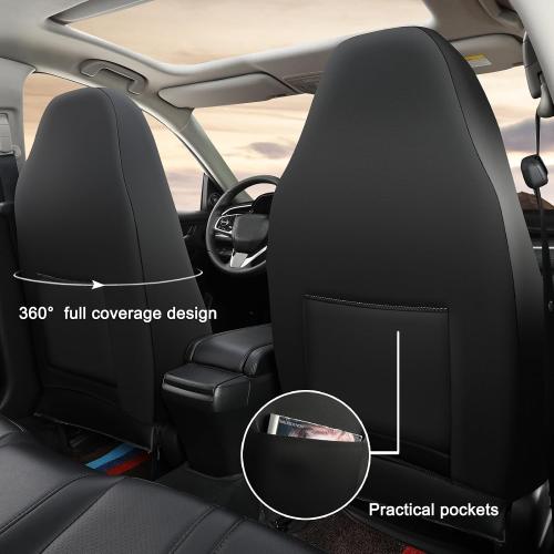 GIANT PANDA Front Car Seat Cover for Jeep Wrangler TJ (1997-2006),Leather Bucket Seat Covers Custom Fit Jeep Accessories (Black) 2-Pack