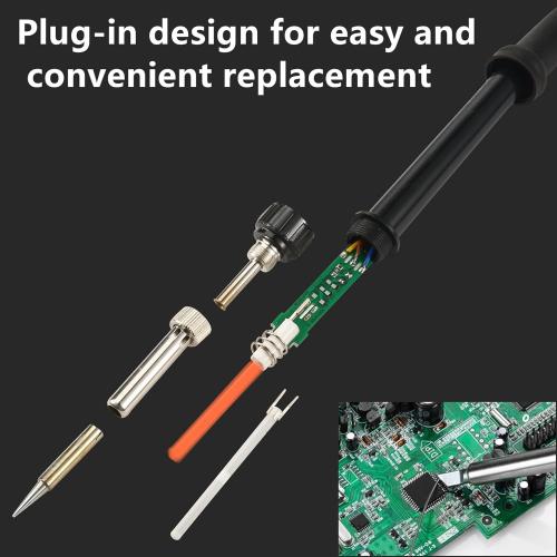 Rework Soldering Station, 2 in 1 SMD Hot Air Solder Station and Soldering Iron Kit Heat Gun with Soldering Tips, Hot Air Nozzles, Tweezers