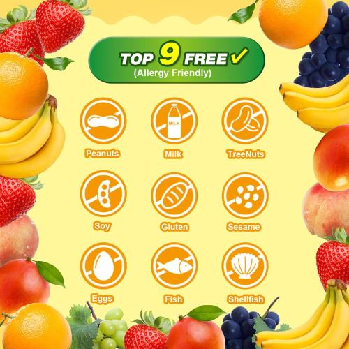 Wellspring Peelable Gummy Candies Individually Wrapped, 7 Friuts in 7 Variety Packs Peelable Fruit-Shaped Gummies Candy, Net 350g/12.35oz Chewy Peeling Candy Gummy Snacks, Real Fruit Juice (≥30%)