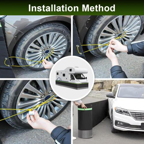 Easy Installation RV Skirting, Travel Wheel Skirt for Mobile Home Exterior, PVC with Tightly Metal Plates, Convenient Storage Wheel Rv Cover for Garden,Outdoor, Yard (Black, 2.6 x52.5ft)