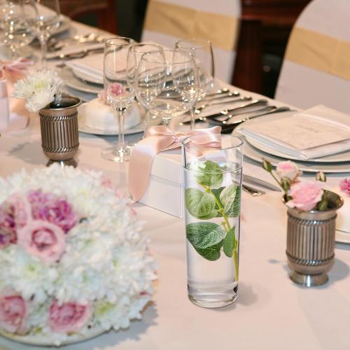 Zeyune 50 Pcs Mini Artificial Eucalyptus Leaf for Floating Candles for Centerpiece Wedding Table Floating Leaves Stem Vase Fillers for Tea Candles Bridal Shower Home Birthday Christmas Party Decor