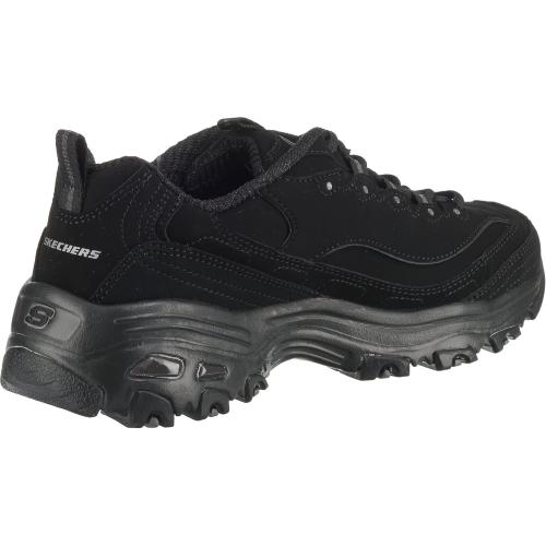 Size 6 color Black Skechers Women's D'Lites-Play on Fashion Sneaker