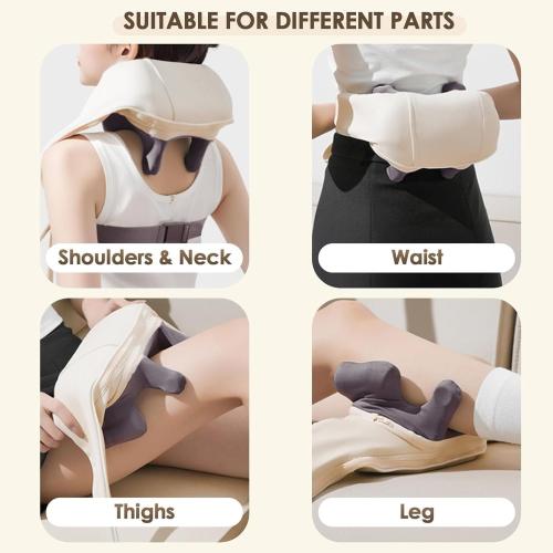 wfofmo Spark Imagine Neck Massager, 2025 New Noxa Neck and Shoulder Massager, Cordless Necks Massager with Heat, Portable Rechargeable Shiatsu Massage Device for Back, Neck & Shoulders (Beige)