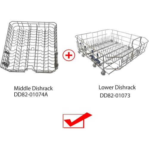 Upgraded Samsung Dishwasher DD82-01073A Lower Rack Assembly Replacement for Samsung Dishwasher Dishrack Modle DW80R5061/DW80R5060/DW80K7050UG /DW80K5050US Series