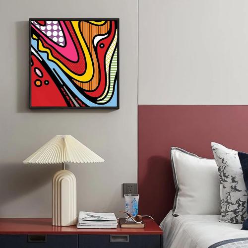 40x40 Frame for Stretched Canvas Art, DIY Metal Canvas Floater Frames with 1.5 Deep for Oil Diamond Paintings Vintage Prints Artwork, Aesthetic Home Accents Living Room Decor (Black)