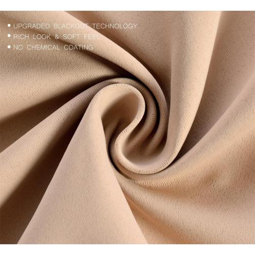 MIUCO Room Darkening Soild Grommet Blackout Curtains Panels for Nursery Window Curtains Set of 2 52x95 Inch Taupe, Bonus 2 Tie Backs Included