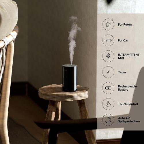 Airversa AN8 Waterless Essential Oil Diffuser Starter Kit, Black