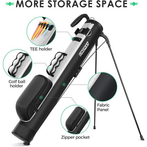 Findway Golf Stand Bag, Small Golf Bag for The Driving Range, Par 3 and Executive Courses, Lightweight Golf Club Carry Bag with Ball Holder and Pockets for Men Women