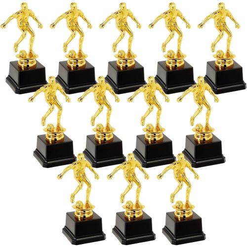Juvale Soccer Trophy for Kids - Plastic Award Trophies - Pack of 12, 2.5 x 6 in, Gold & Black, Plastic
